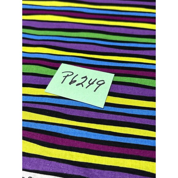Bright Multicolor Striped Cotton Fabric 9" x 38" for Crafting & Sewing - Picture 3 of 4